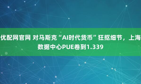 优配网官网 对马斯克“AI时代货币”狂抠细节，上海数据中心PUE卷到1.339