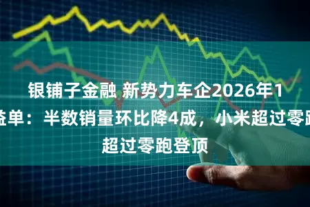 银铺子金融 新势力车企2026年1月得益单:半数销量环比降4成,小米超过零跑登顶