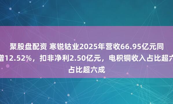 聚股盘配资 寒锐钴业2025年营收66.95亿元同比增12.52%,扣非净利2.50亿元,电积铜收入占比超六成